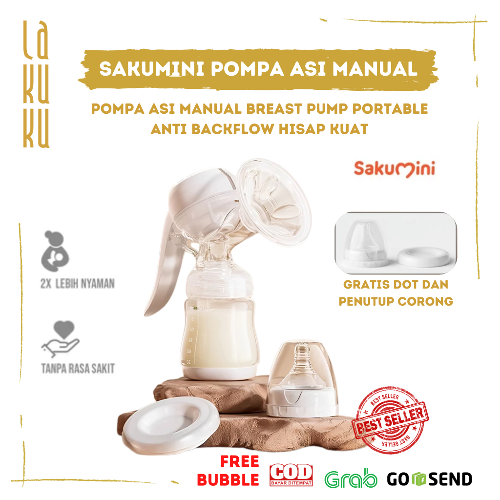 Lakuku - Sakumini Pompa Asi Manual Breast Pump Portable Anti Backflow Hisap Kuat