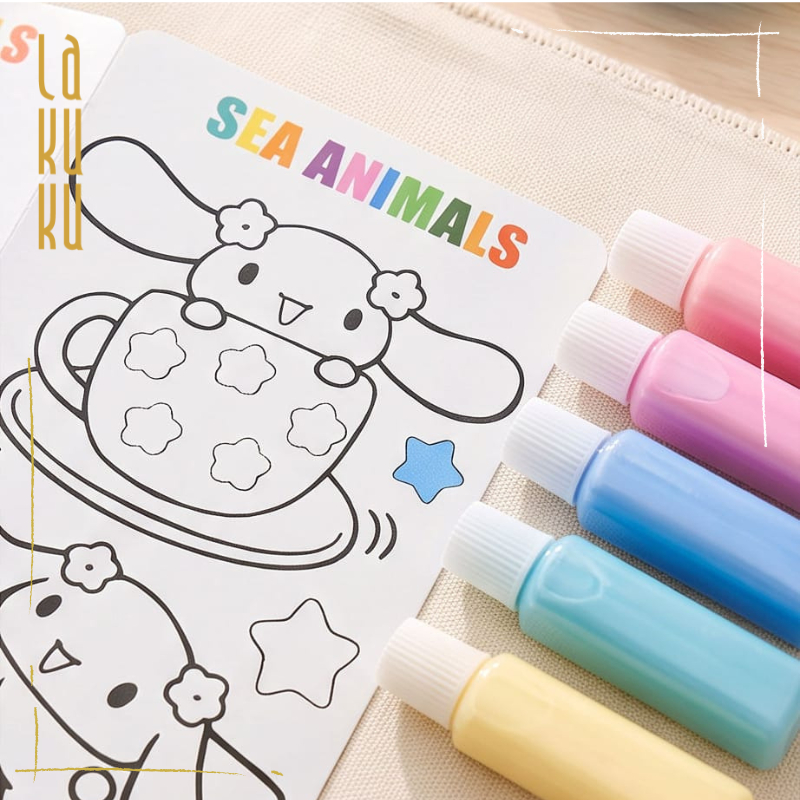 Lakuku - Paket Hemat Painting Set Anak Lukis Edukasi Dengan Free Pouch Dan Bubble