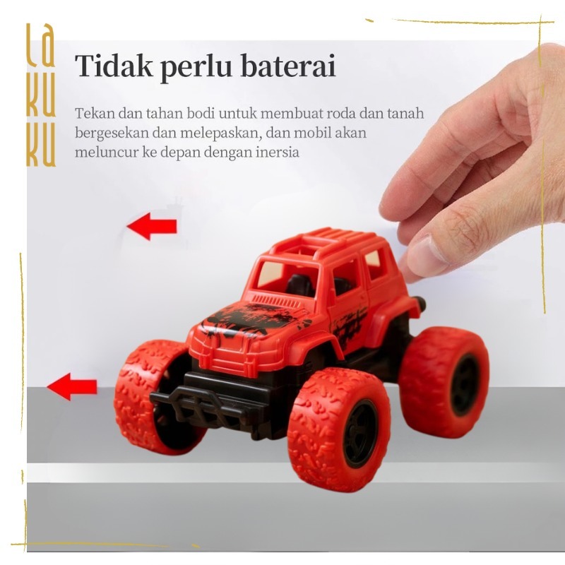 Lakuku - Mainan Mobil Jeep Off Road 360° Warna Warni Mobil Monster Dinosaurus