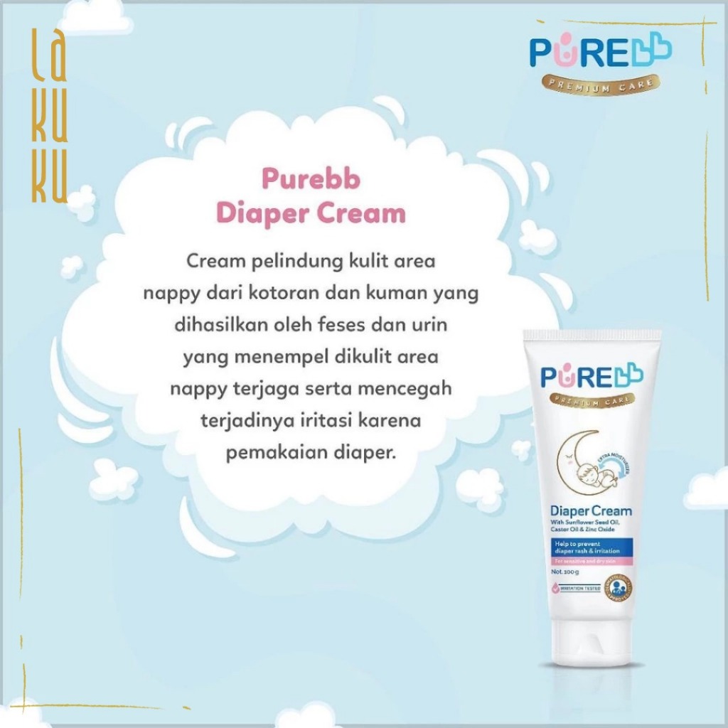Lakuku - Purebb pure kids Diaper Cream, Sunblock, Soothing Cream dan Rush Cream untuk bayi dan anak