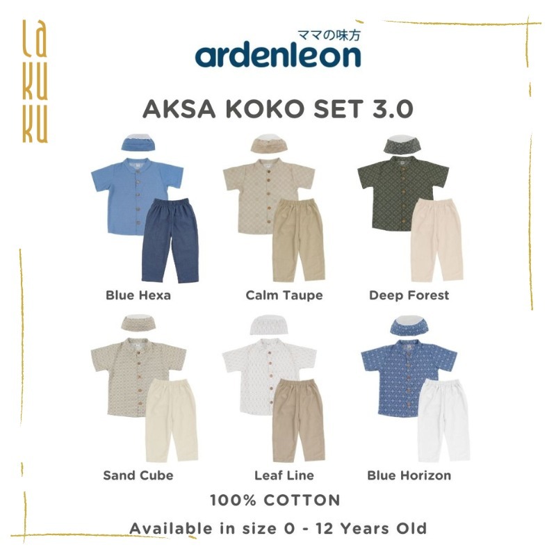 Lakuku - Ardenleon Raya Collection Aksa Koko Set 3.0 Setelan Baju Celana Peci Anak Laki Lebaran Idul Fitri