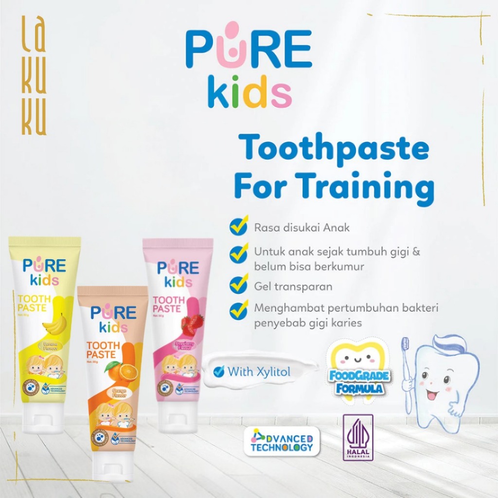 Lakuku - Pure Kids Odol Pasta Gigi Bayi Balita Anak Toothpaste