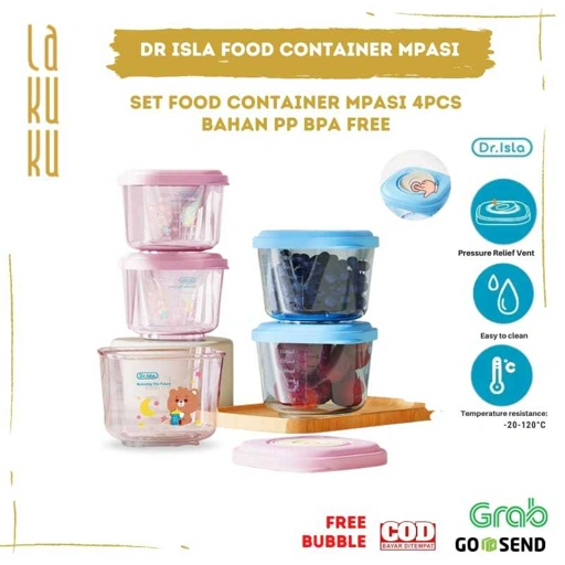 Image of Lakuku - Dr Isla Food container Mpasi 1 box isi 4 bahan PP 150ml