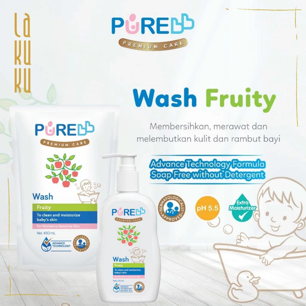 Lakuku - PUREBB pure kids Liquid soap Wash Sabun Mandi Bayi dan Anak