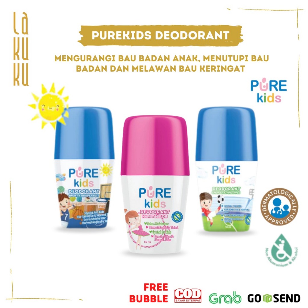Lakuku - Pure Kids Deo Deodorant 50ml Melawan Bau Ketiak Anak
