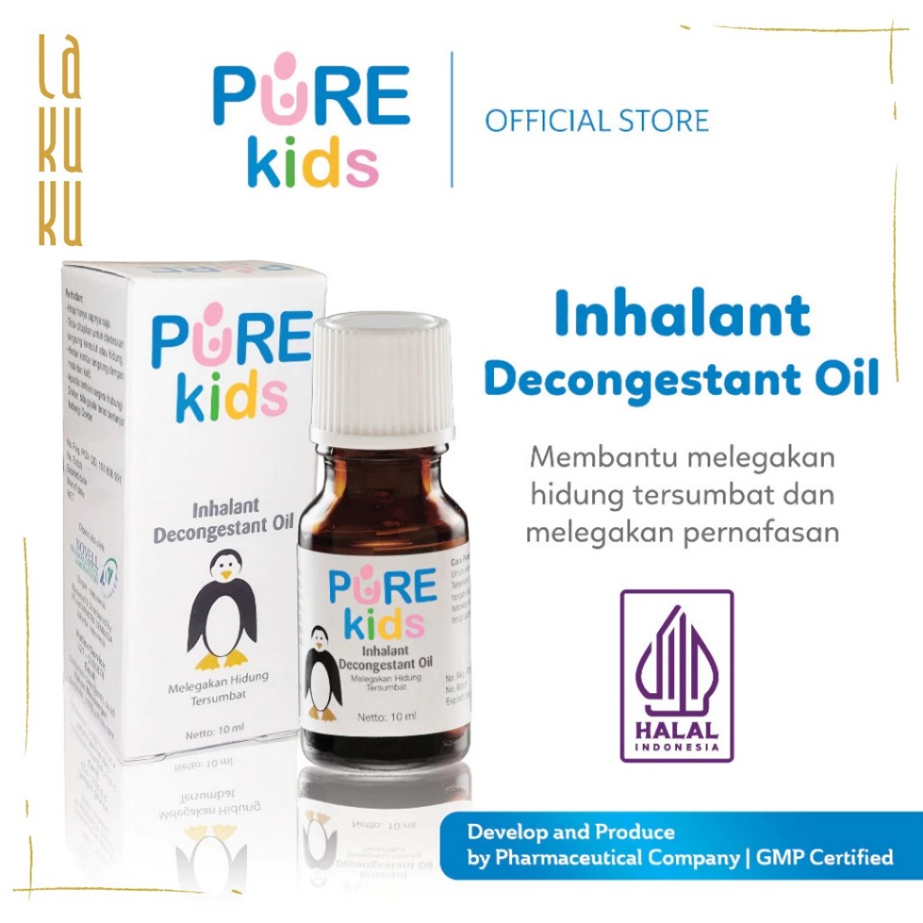 Lakuku - Pure Kids Inhalant Decongestant Oil Melegakan Hidung anak dan dewasa