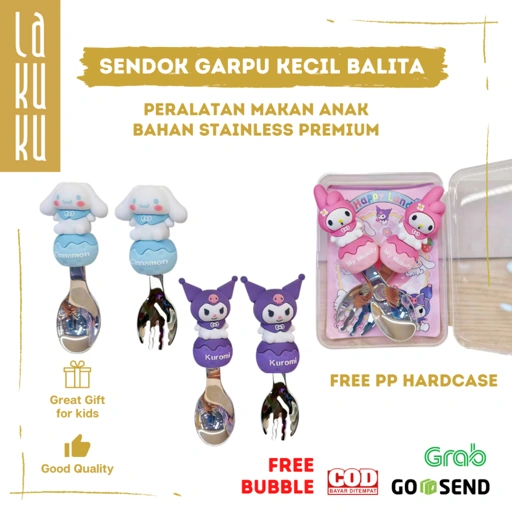 Image of Lakuku - Sendok Garpu Set Kecil untuk Anak Balita dengan box case