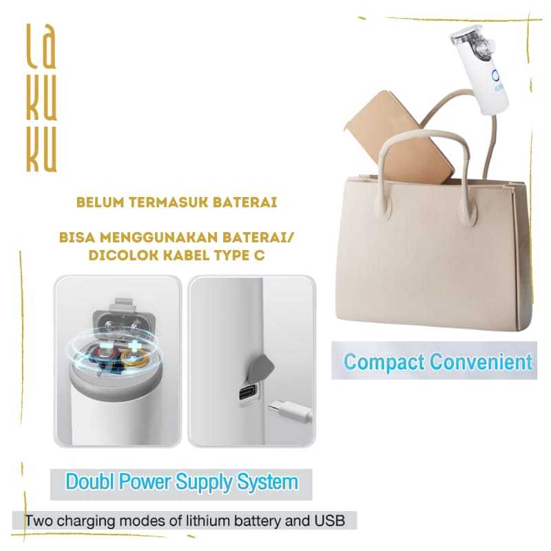 Lakuku - Dr.Isla Nebulizer Portable Alat Uap Nebu Pernapasan N6+ N9 N10