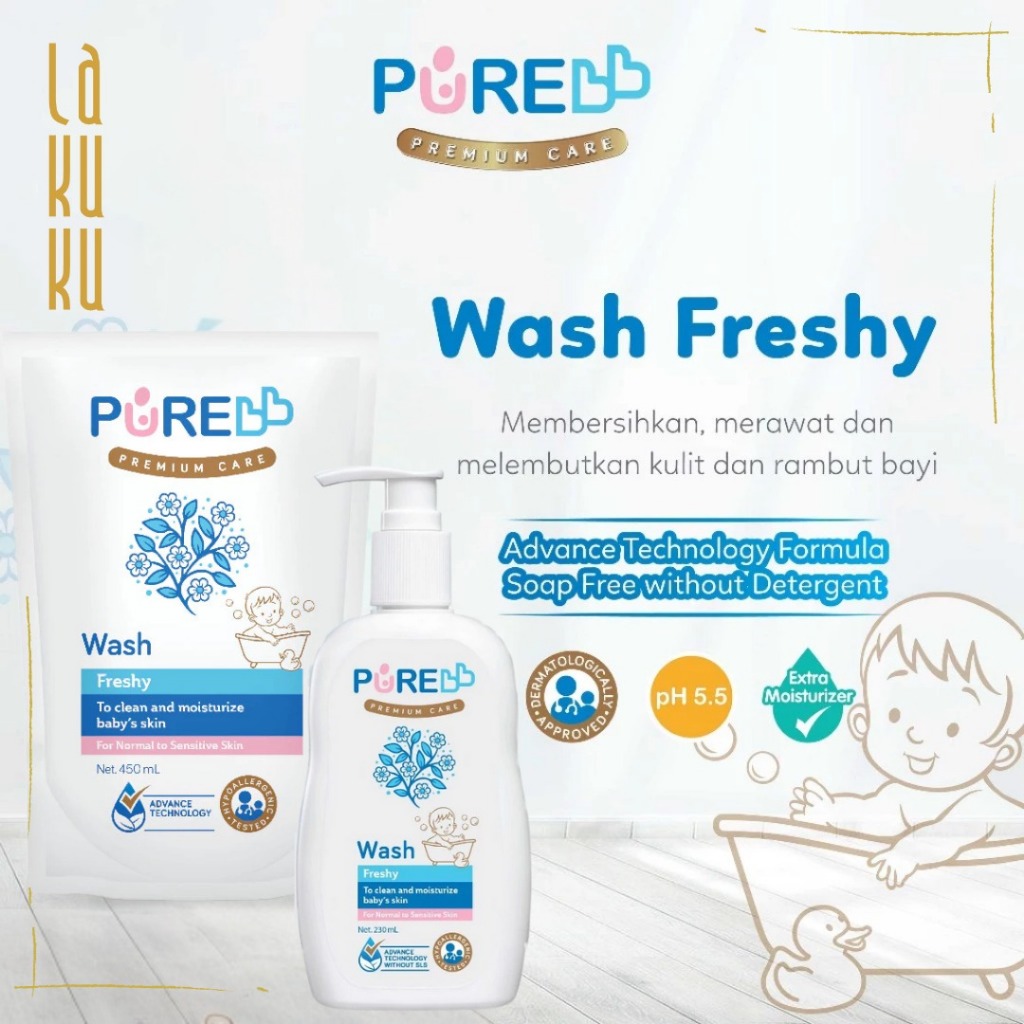 Lakuku - PUREBB pure kids Liquid soap Wash Sabun Mandi Bayi dan Anak