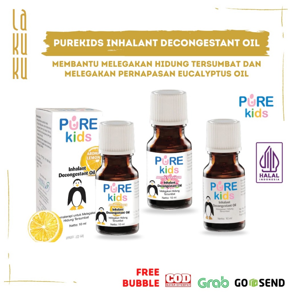 Lakuku - Pure Kids Inhalant Decongestant Oil Melegakan Hidung anak dan dewasa