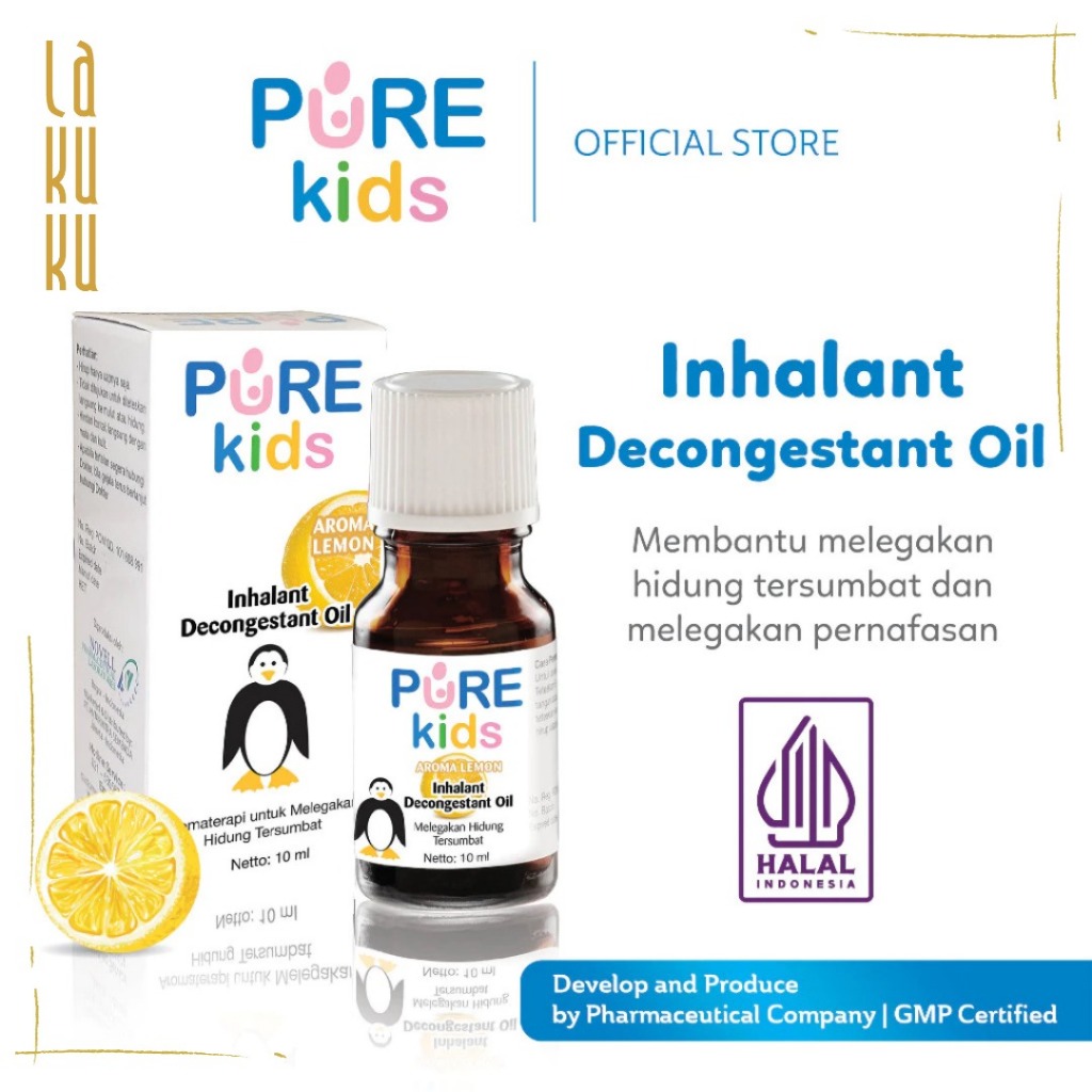 Lakuku - Pure Kids Inhalant Decongestant Oil Melegakan Hidung anak dan dewasa