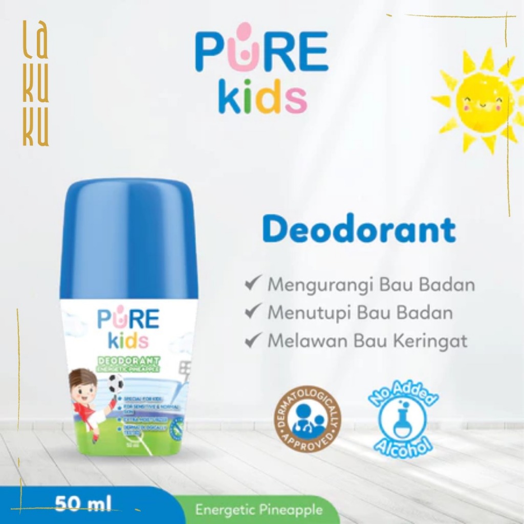 Lakuku - Pure Kids Deo Deodorant 50ml Melawan Bau Ketiak Anak