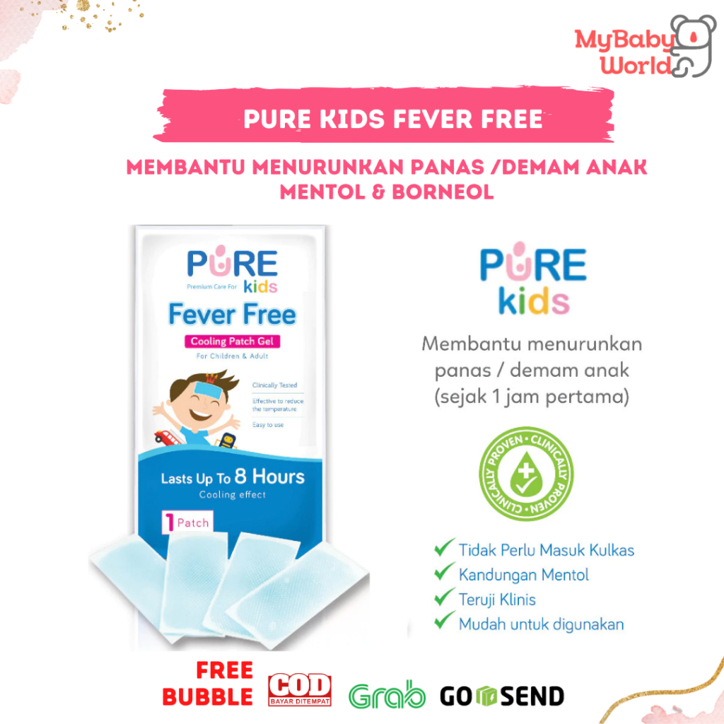 MBW - Pure Kids Fever Free Plester Demam tempel dahi Bayi hingga dewasa