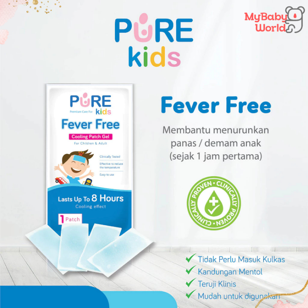 MBW - Pure Kids Fever Free Plester Demam tempel dahi Bayi hingga dewasa