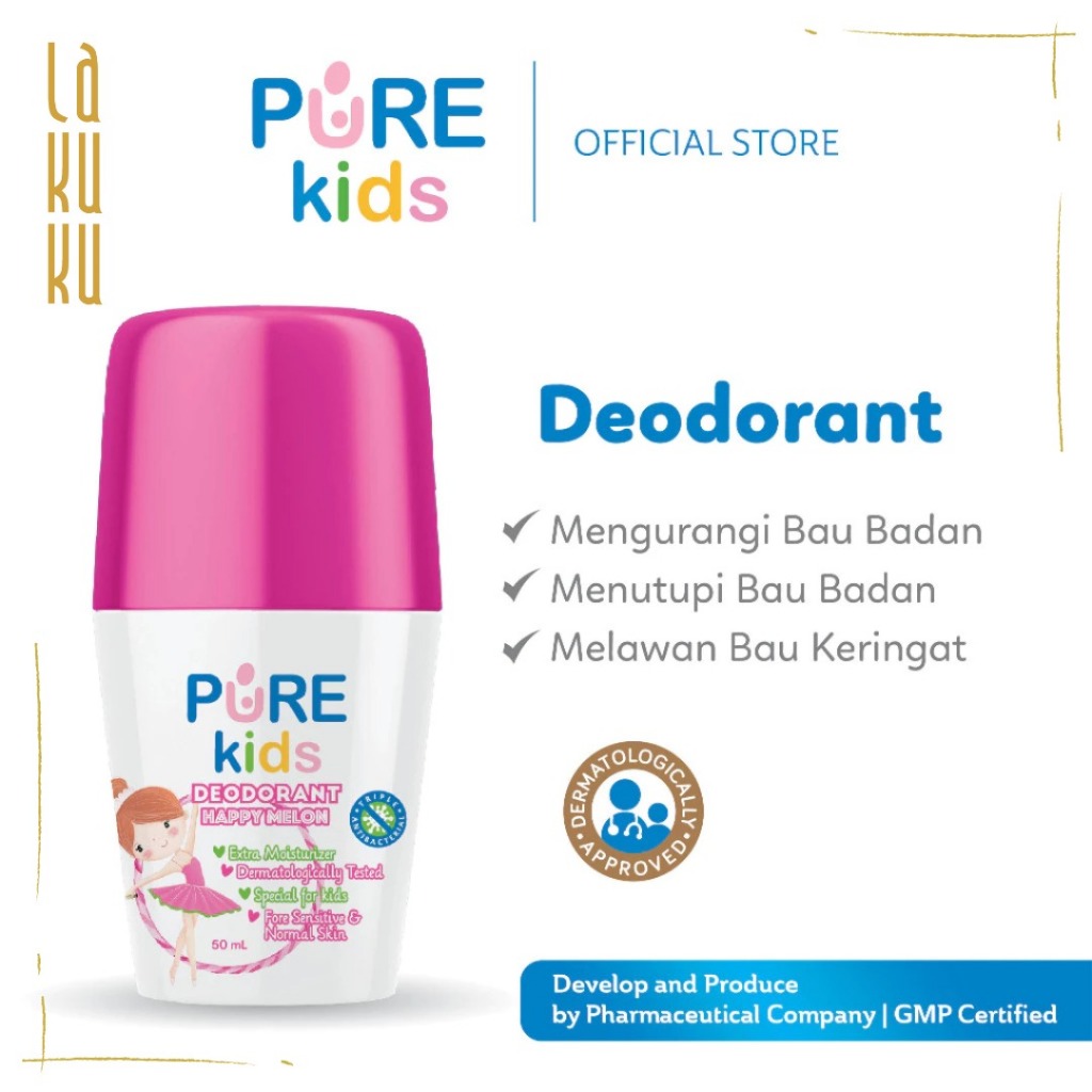 Lakuku - Pure Kids Deo Deodorant 50ml Melawan Bau Ketiak Anak