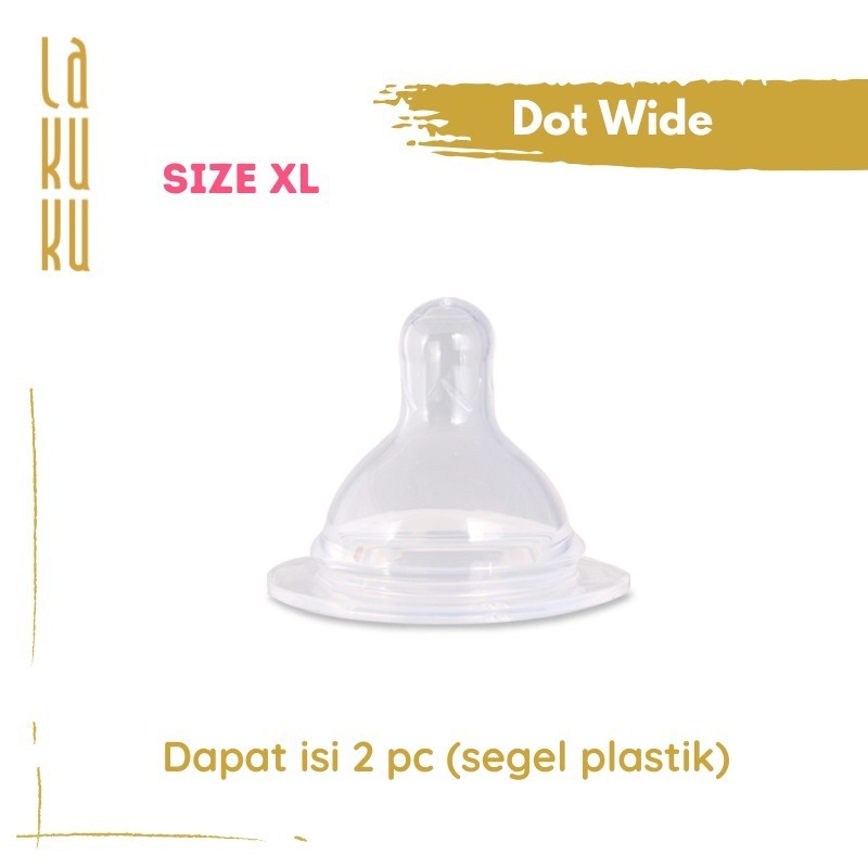 Lakuku - Dot Lusty Bunny Slim Wide Botol Susu Anak Silicone