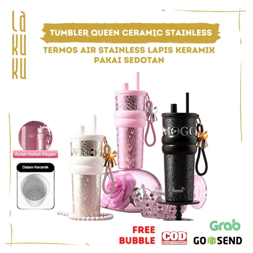 Image of Lakuku - Tumbler Termos Queen 710ml Premium Stainless  Keramik 316 Tahan Dingin dan Panas lebih lama