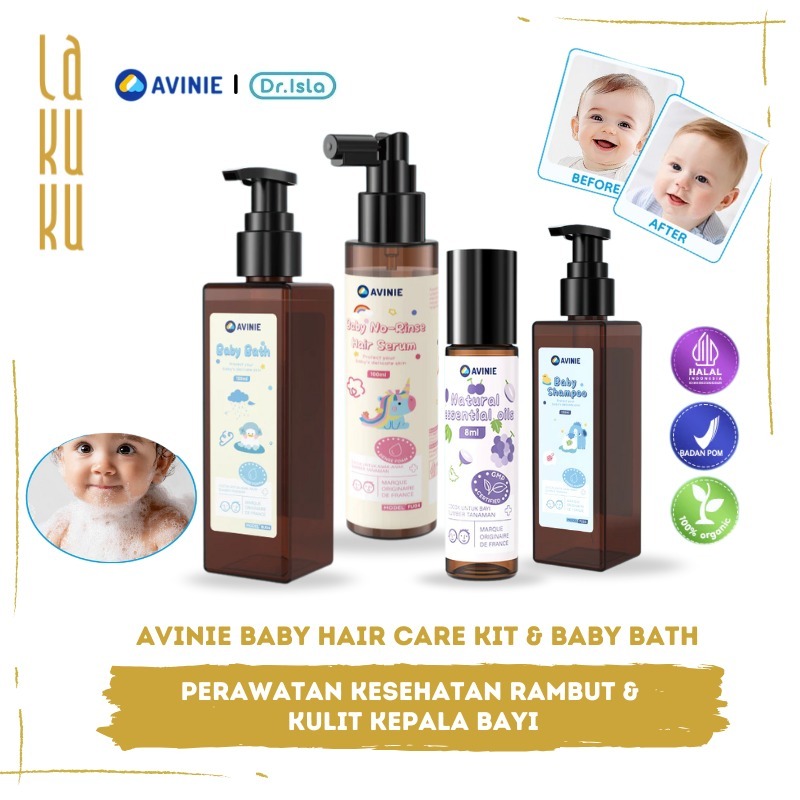 Lakuku - Avinie Baby n Kids Bath Shampoo Hair Serum Sabun Badan dan Serum Rambut Bayi