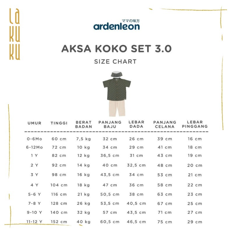 Lakuku - Ardenleon Raya Collection Aksa Koko Set 3.0 Setelan Baju Celana Peci Anak Laki Lebaran Idul Fitri