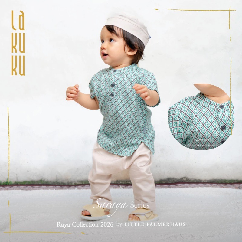Lakuku - Palmerhaus Saraya dan Rihla Boy Girl Setelan Baju Koko Peci Gamis Lebaran Anak Laki Perempuan