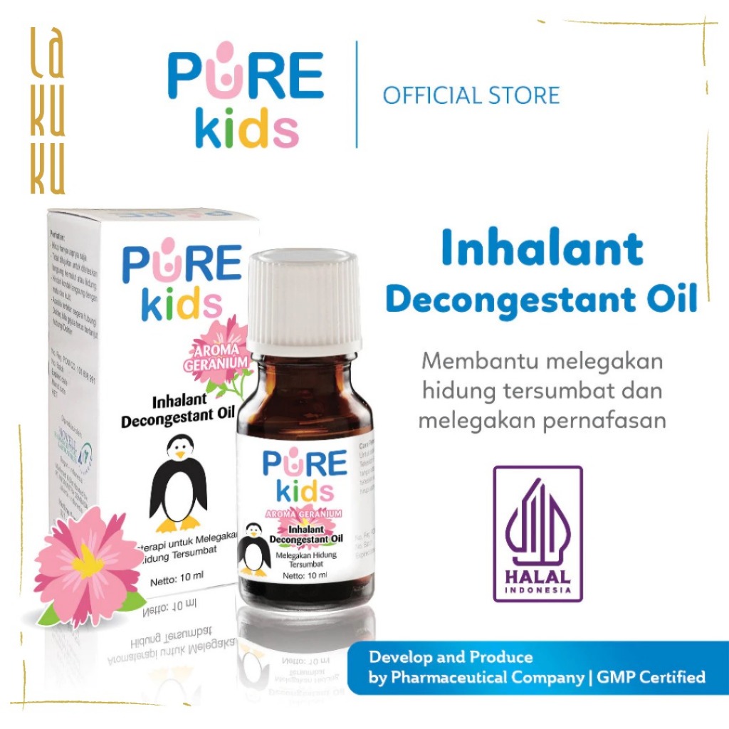 Lakuku - Pure Kids Inhalant Decongestant Oil Melegakan Hidung anak dan dewasa