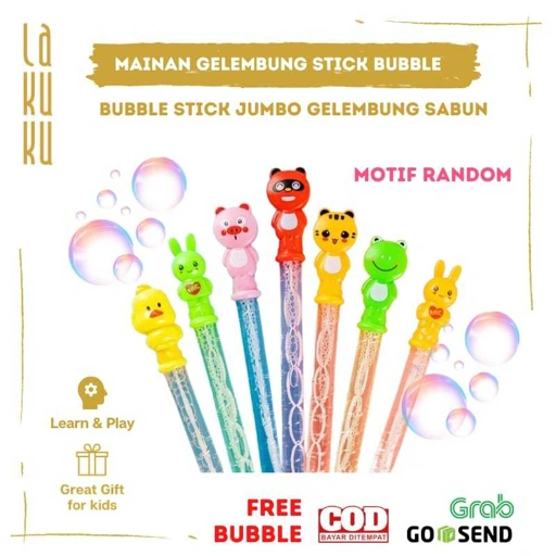 Image of Lakuku - Mainan Tongkat Bubble Gelembung Stick 35cm Motif Random