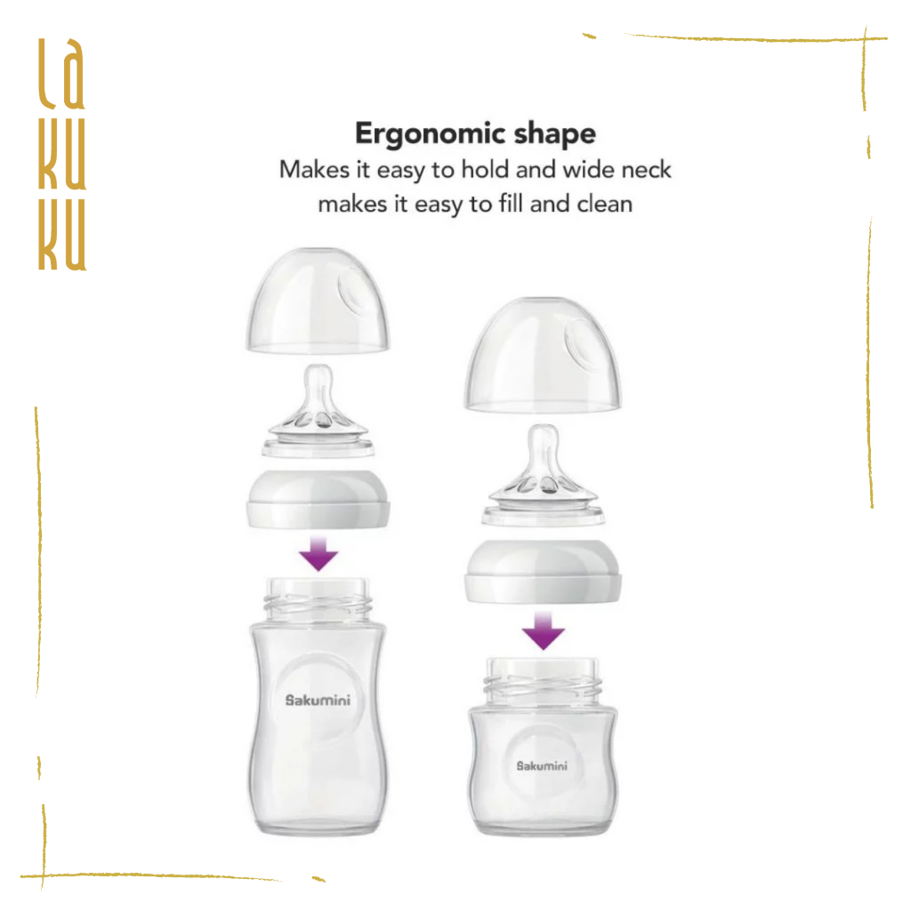 LAKUKU - Sakumini Baby Natural Milk Feeding Bottle Botol Susu Bayi Newborn PP dan PPSU