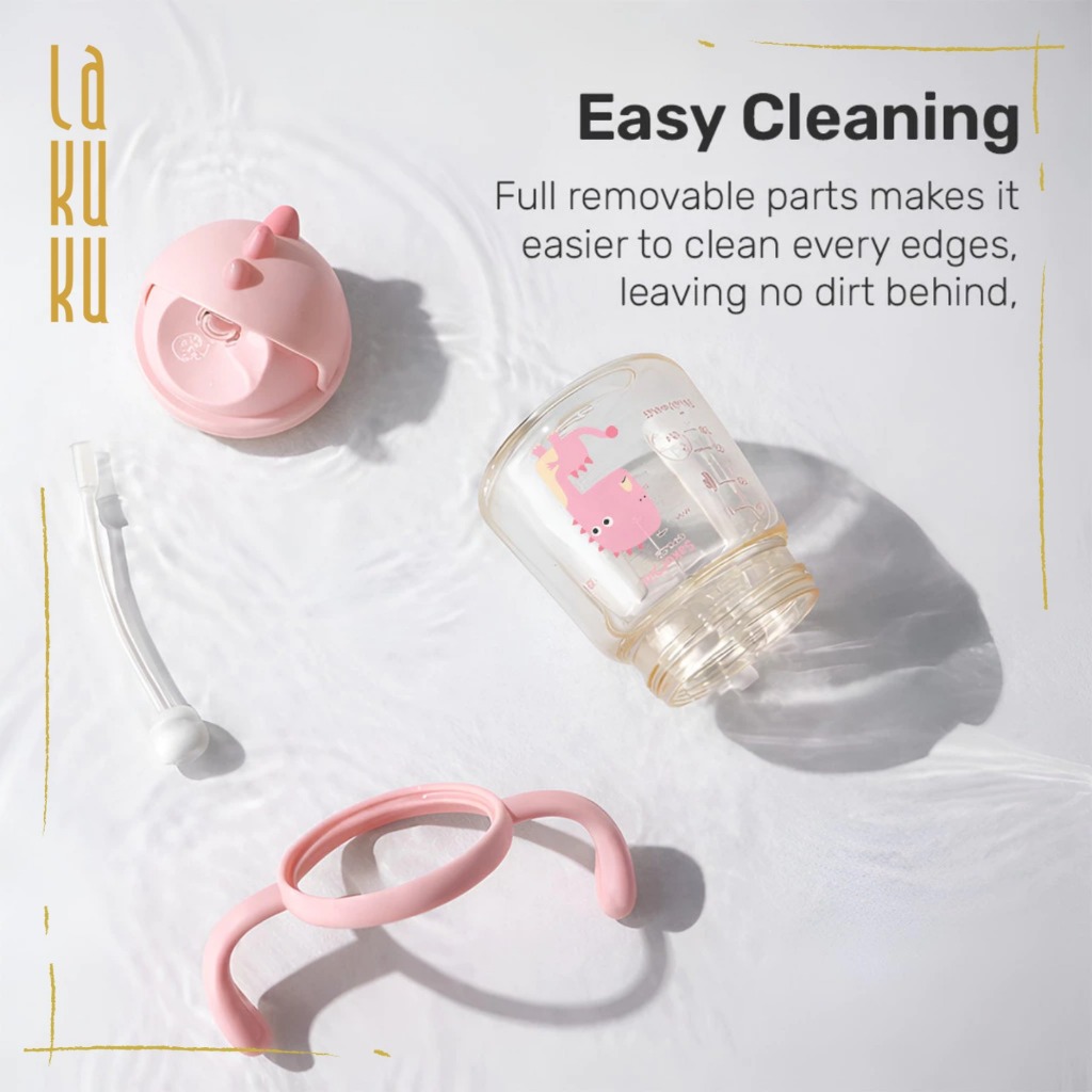 Lakuku - Sakumini Botol Minum Sedotan PPSU Training Bottle Cup Straw Duck