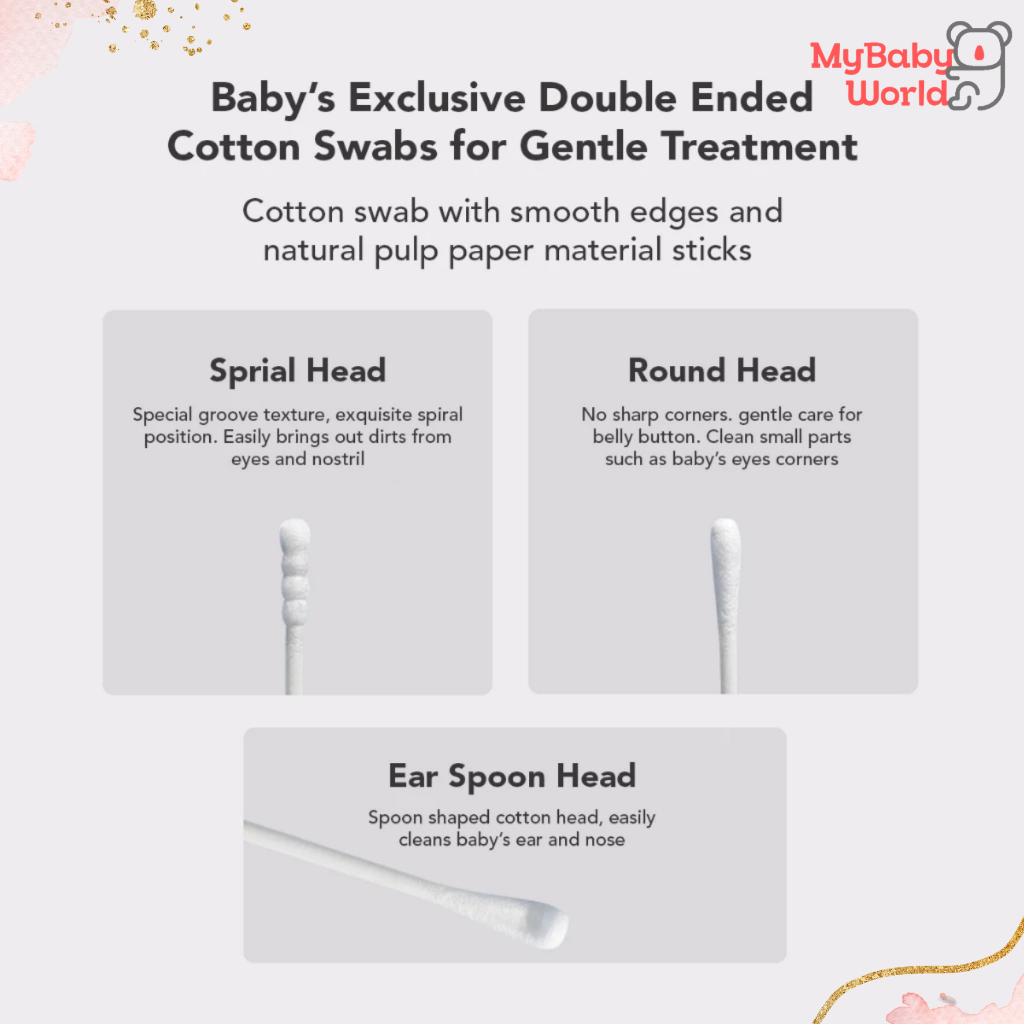 Lakuku - Sakumini Cotton Bud 2in1 Korek Kuping 2 sisi isi 200pcs