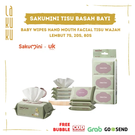 Image of Lakuku - Sakumini Tissue Basah Wet Wipes Mini 20s 80s Facial Baby Lembut
