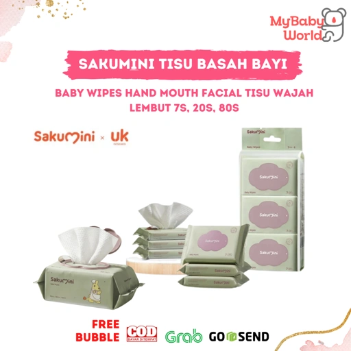Image of MBW - Sakumini Tissue Basah Wet Wipes Mini 20s 80s Facial Baby Lembut