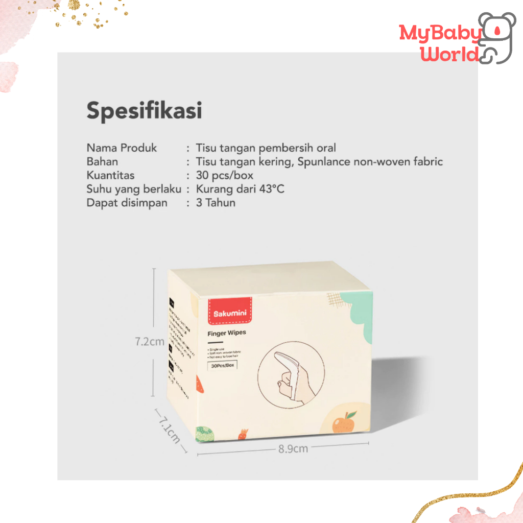 Lakuku - Sakumini Oral Cleaner Pembersih Lidah Gigi Mulut Bayi Gauze Stick dan finger wipes
