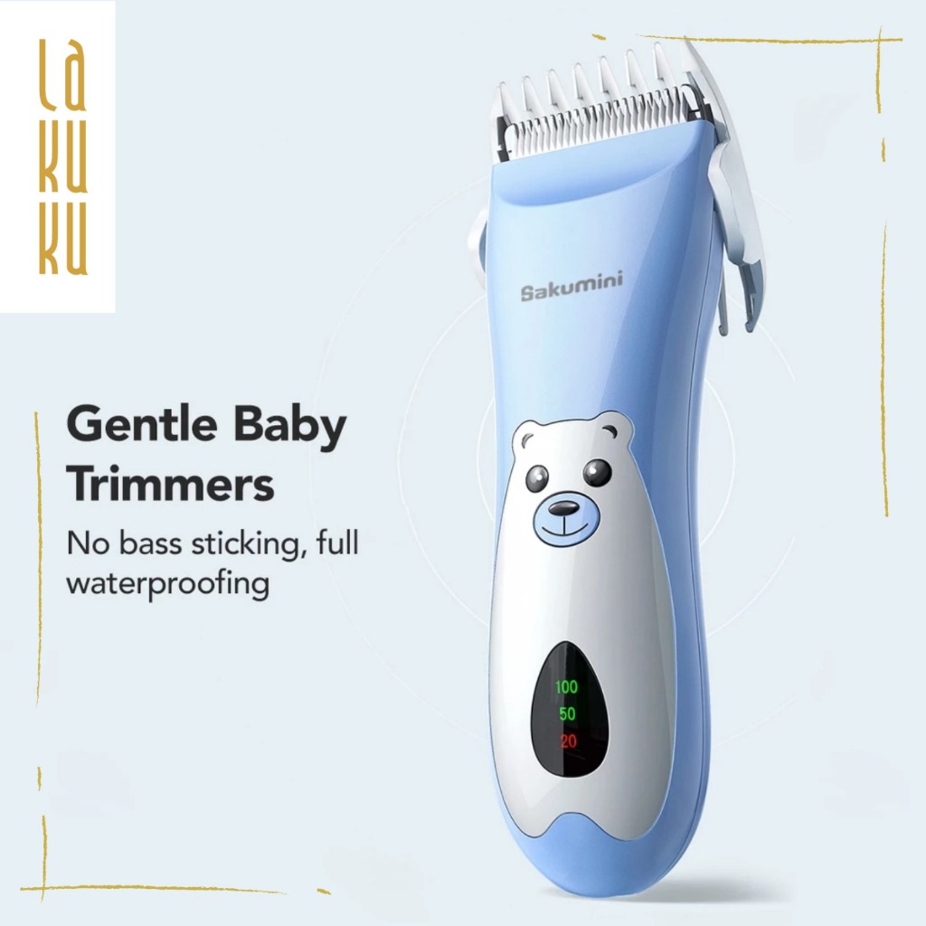 Lakuku - Sakumini Hair Clipper Elektrik Alat Cukur Potong Rambut Bayi Anak Charge Led Display