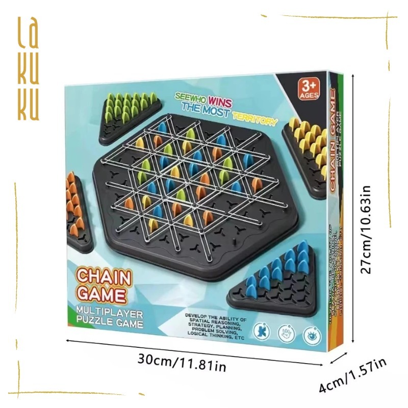 Lakuku - Multiplayer Puzzle Segitiga Board Game Rantai Karet Geometris Mainan Interactive