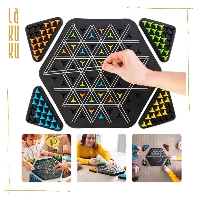 Lakuku - Multiplayer Puzzle Segitiga Board Game Rantai Karet Geometris Mainan Interactive