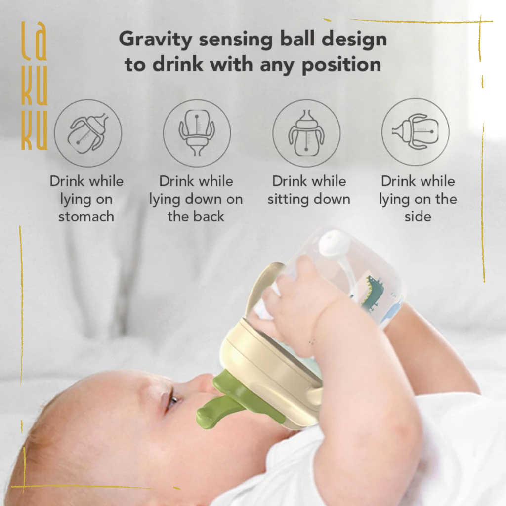 Lakuku - Sakumini 3in1 gelas botol minum gagang Sedotan Training Sippy Cup Anak