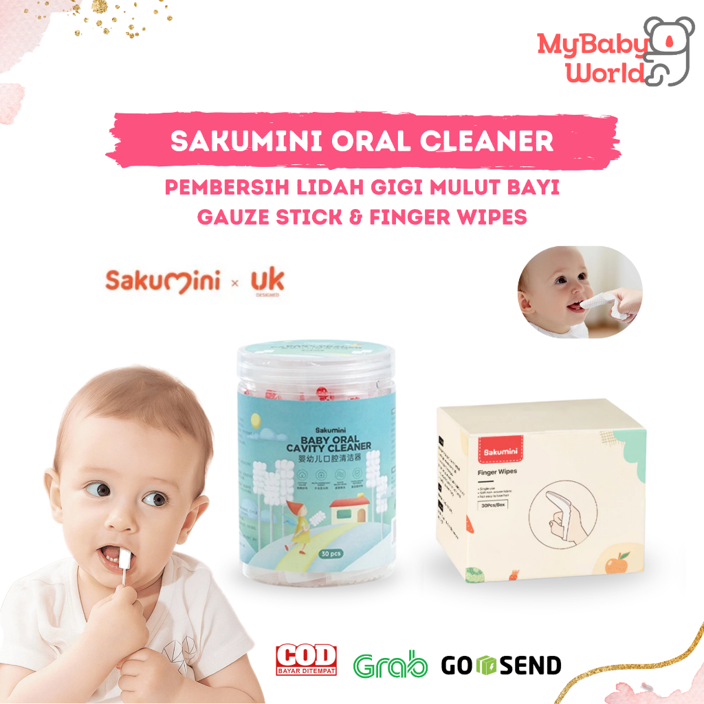 Lakuku - Sakumini Oral Cleaner Pembersih Lidah Gigi Mulut Bayi Gauze Stick dan finger wipes