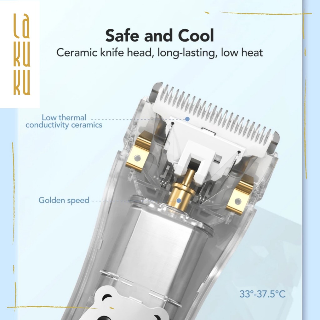Lakuku - Sakumini Hair Clipper Elektrik Alat Cukur Potong Rambut Bayi Anak Charge Led Display