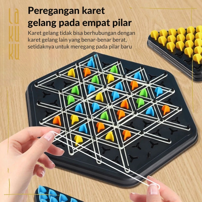Lakuku - Multiplayer Puzzle Segitiga Board Game Rantai Karet Geometris Mainan Interactive