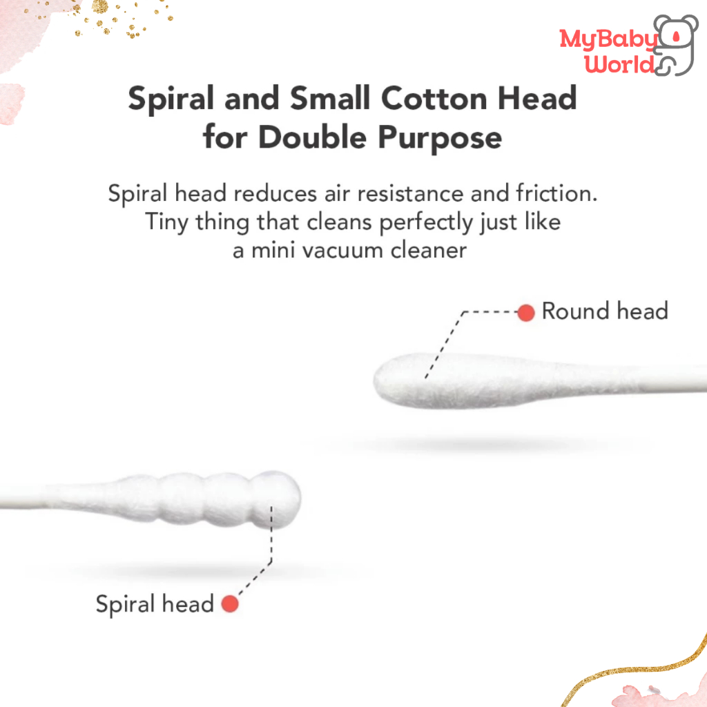 Lakuku - Sakumini Cotton Bud 2in1 Korek Kuping 2 sisi isi 200pcs