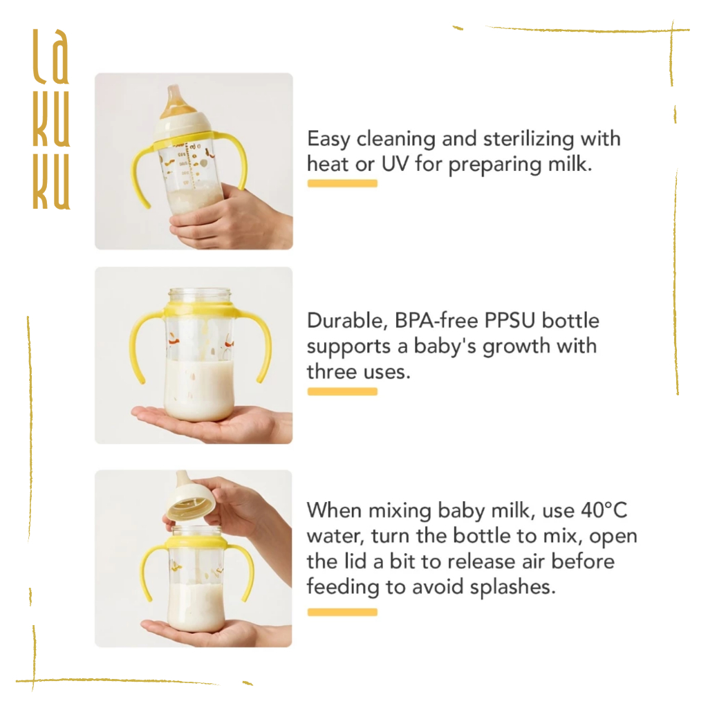 LAKUKU - Sakumini Baby Natural Milk Feeding Bottle Botol Susu Bayi Newborn PP dan PPSU