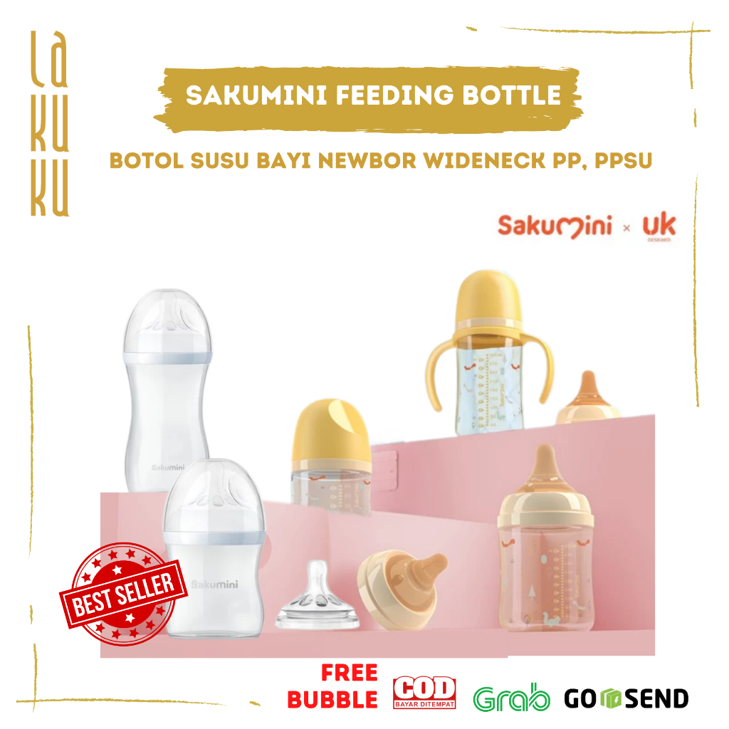 LAKUKU - Sakumini Baby Natural Milk Feeding Bottle Botol Susu Bayi Newborn PP dan PPSU