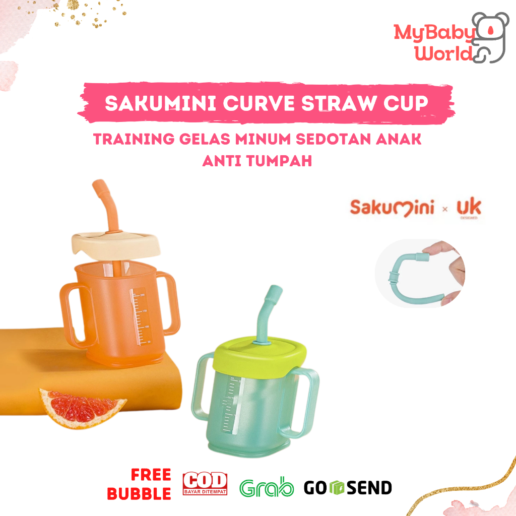 Lakuku - Sakumini Curve Straw Cup Training Gelas Sedotan