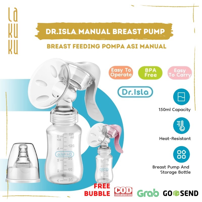 Lakuku - Dr. Isla Manual Breast Pump Pompa Asi 1 botol