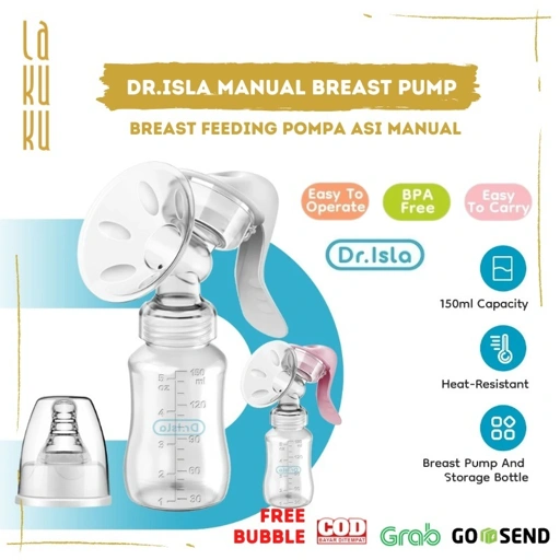Lakuku - Dr. Isla Manual Breast Pump Pompa Asi 1 botol