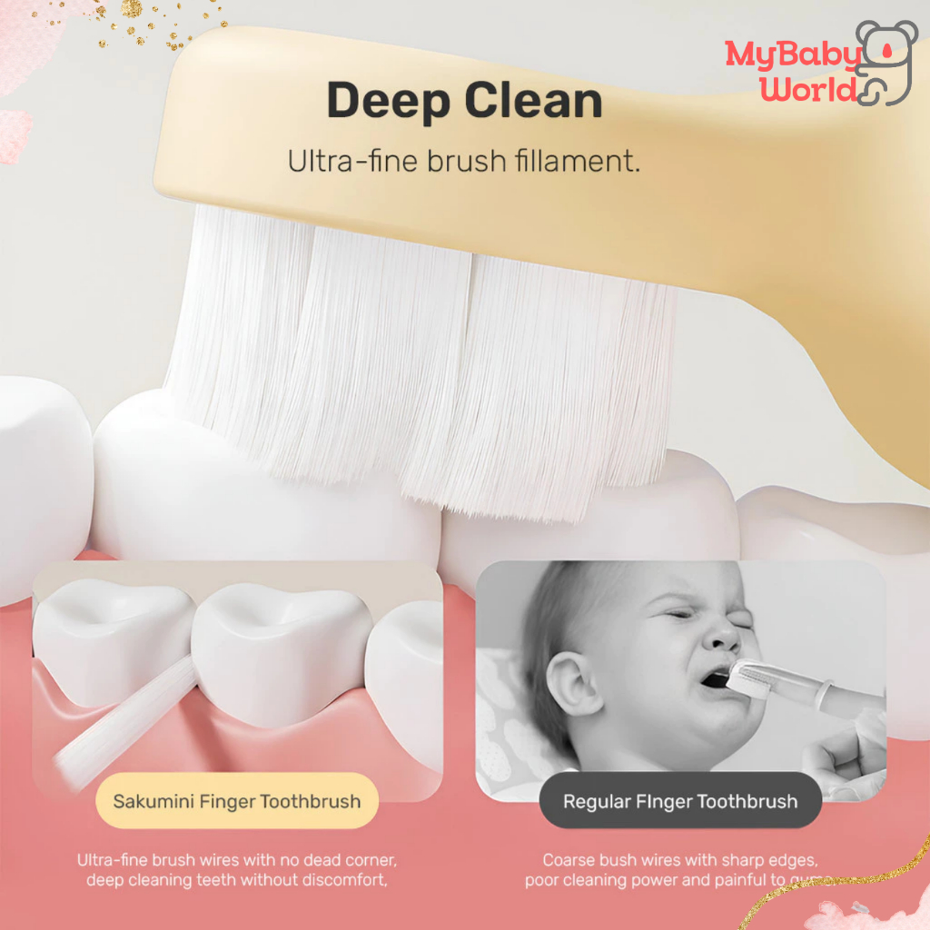 Lakuku - Sakumini Sikat Gigi Lidah Gusi Baby pakai Jari bahan Silikon Toothbrush Finger