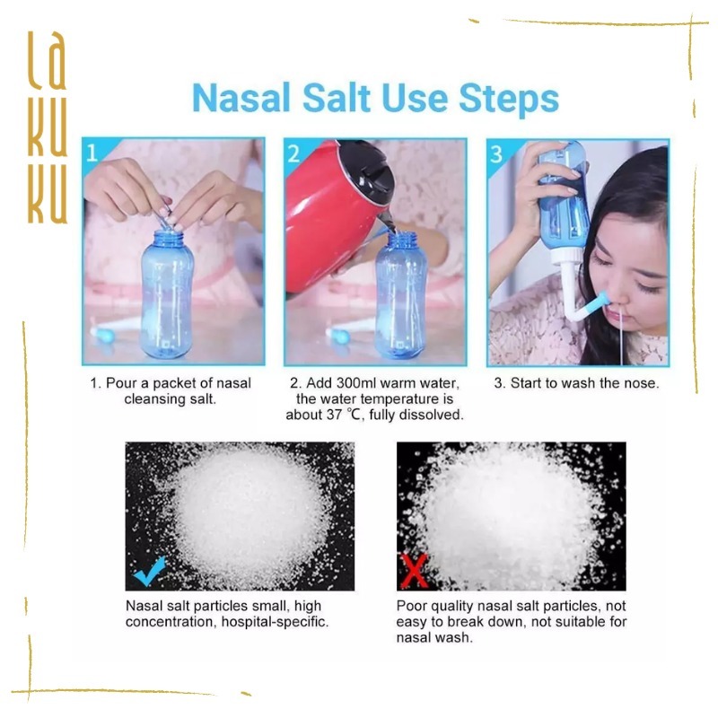 Lakuku - Airuidu Nasal Salt Wash Cleaner Garam Cuci Hidung