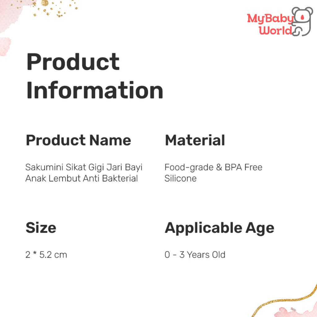 MBW - Sakumini Sikat Gigi Lidah Gusi Baby pakai Jari bahan Silikon Toothbrush Finger