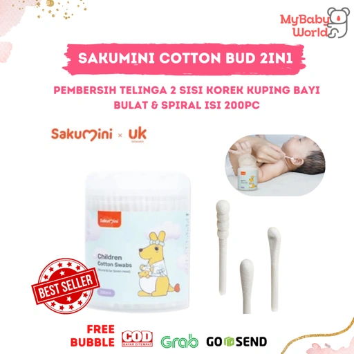 Image of MBW - Sakumini Cotton Bud 2in1 Korek Kuping 2 sisi isi 200pcs