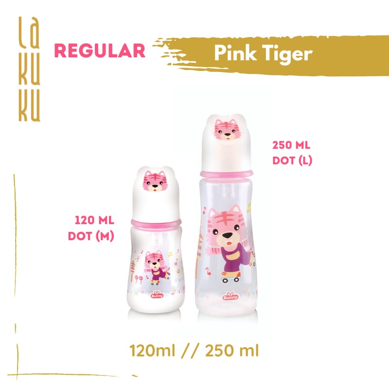 Lakuku - Lusty Bunny Botol Dot Susu Slim Neck Animal Handle Head 125ml 250ml
